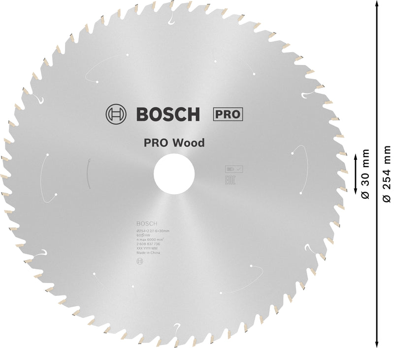 Bosch Circular Saw Blade ST WO T 254x30 T60