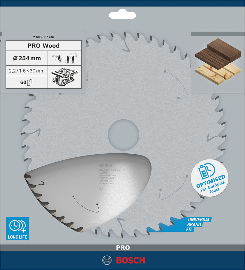 Bosch Circular Saw Blade ST WO T 254x30 T60
