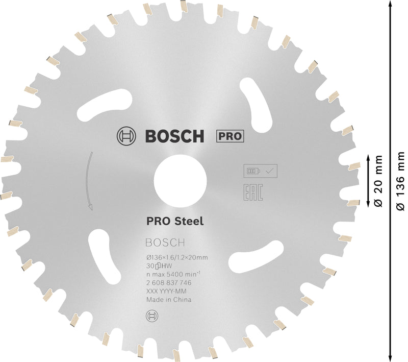 Bosch circular Saw Blade ST ST H 136x20 T30