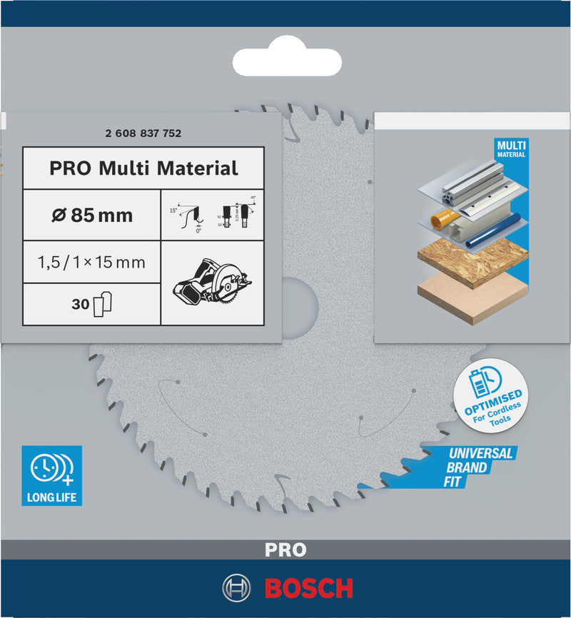 Hoja de sierra circular Bosch ST MM H 85x15 T30