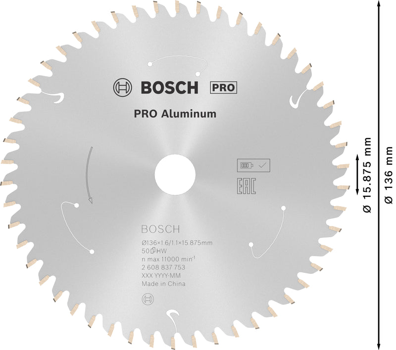 Bosch Circular Saw Blade ST AL H 136x16 T50