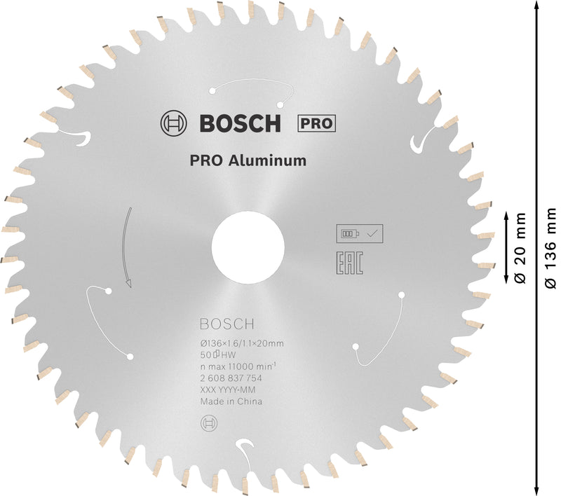 Bosch Circular Saw Blade ST AL H 136x20 T50