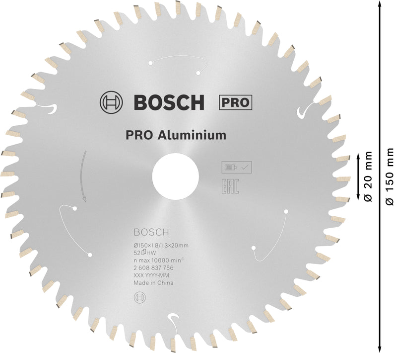 Bosch Circular Saw Blade ST AL H 150x20 T52