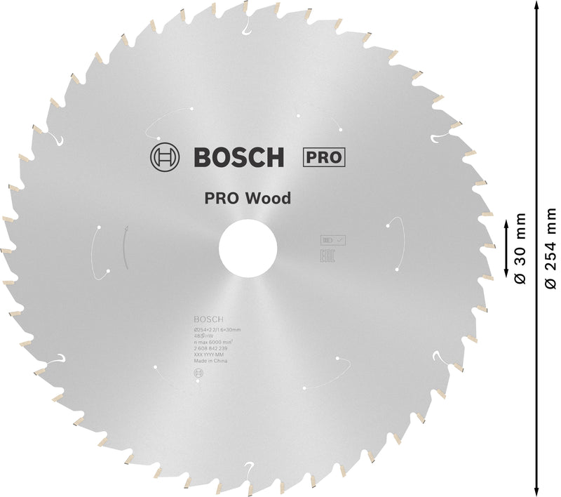 Bosch Cordls Standard para madeira 254X2.2/1.6X30X