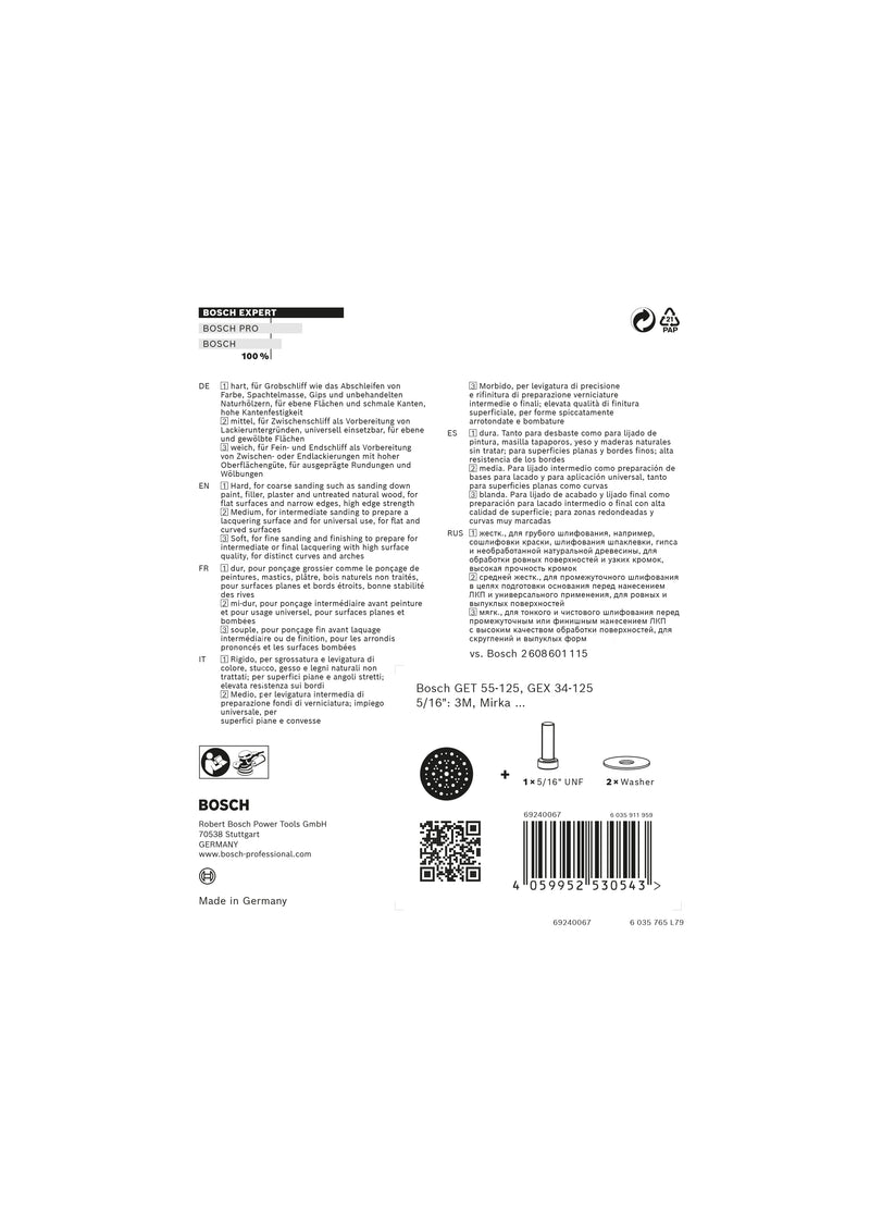 Bosch Backing Pad 125 mm, mittel