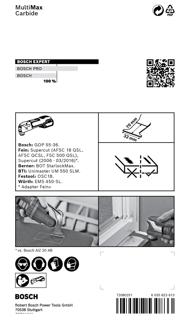 Hoja de corte por inmersión Bosch RBE-1ER MAII32API