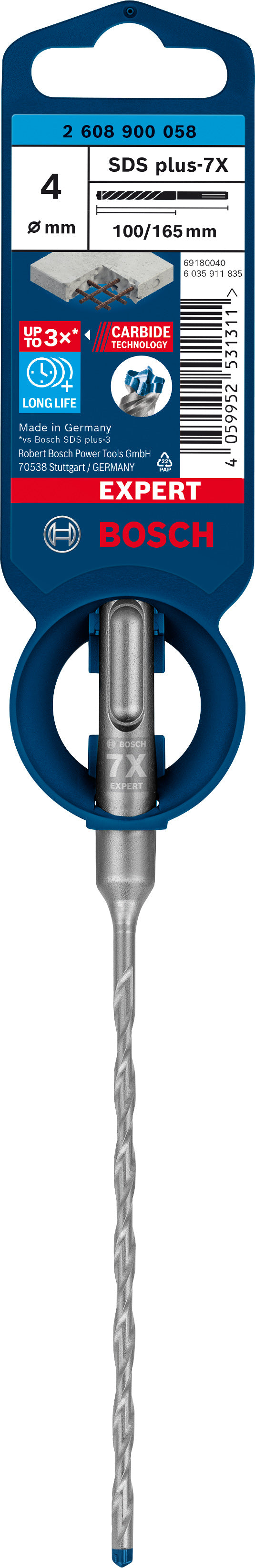 Bosch SDSplus hammer drill bit 7X 1PC 4X165