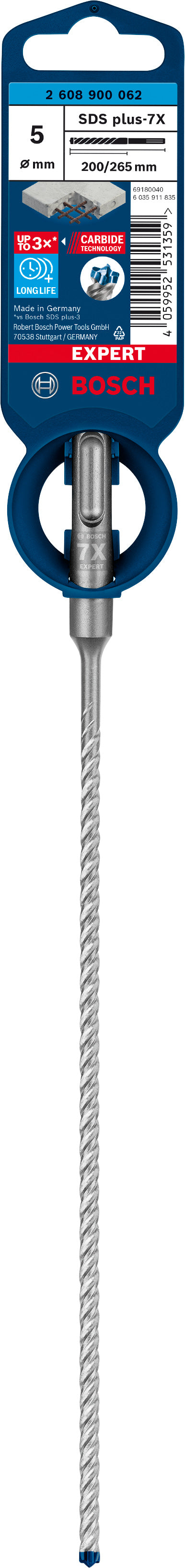 Bosch SDSplus hammer drill bit 7X 1PC 5X265