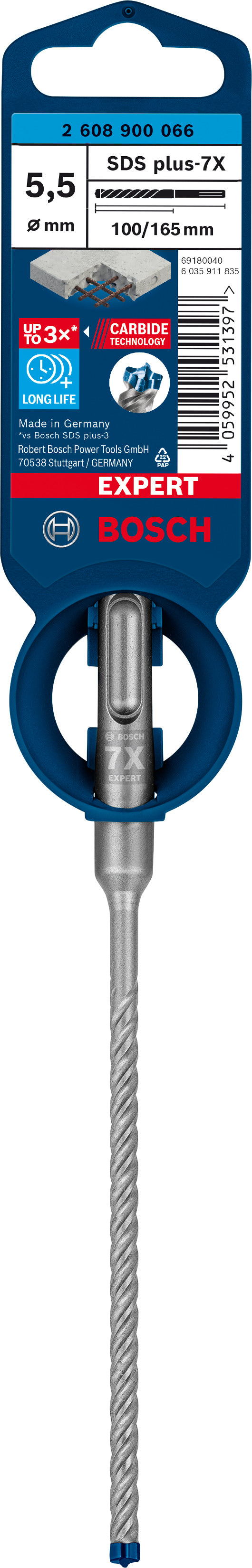 Bosch SDSplus hammer drill bit 7X 1PC 5.5X165