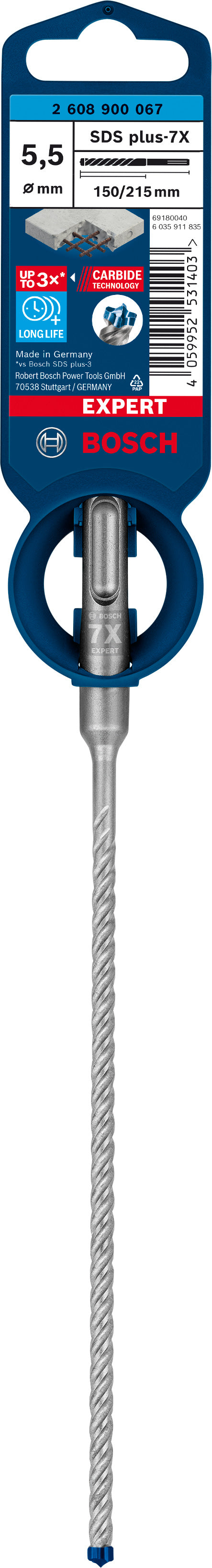 Bosch SDSplus hammer drill bit 7X 1PC 5.5X215