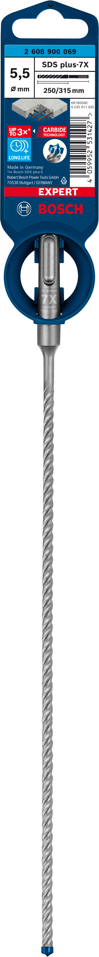 Bosch SDSplus hammer drill bit 7X 1PC 5.5X315