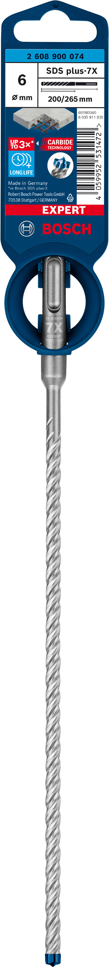 Bosch SDSplus hammer drill bit 7X 1PC 6X265