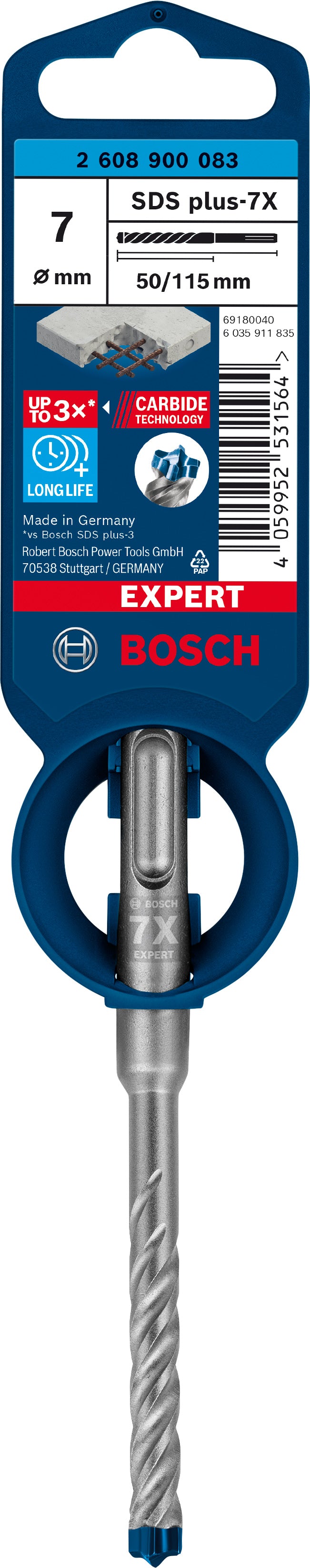 Bosch SDSplus hammer drill bit 7X 1PC 7X115