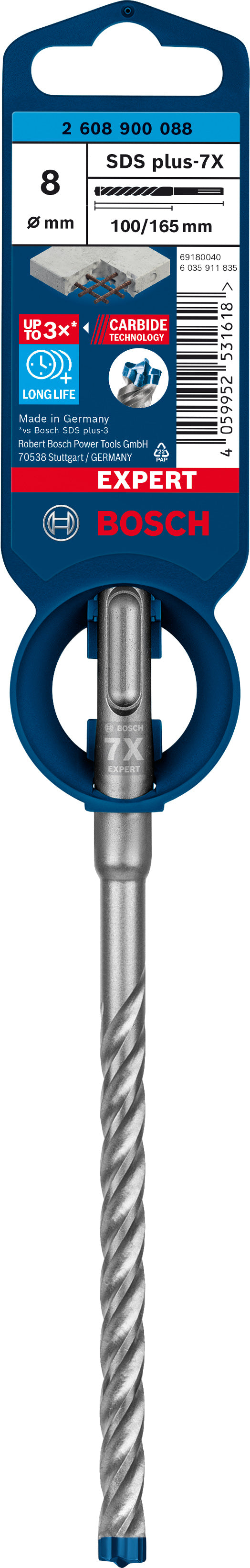 Bosch SDSplus hammer drill bit 7X 1PC 8X165