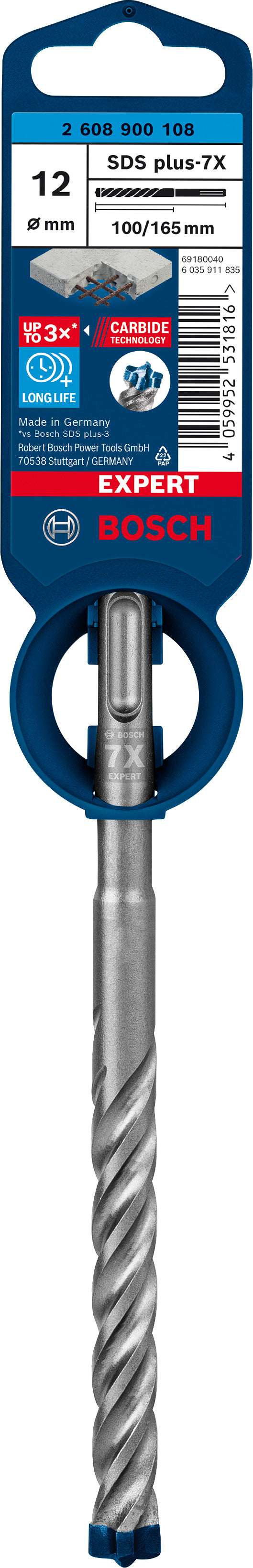 Bosch SDSplus hammer drill bit 7X 1PC 12X165