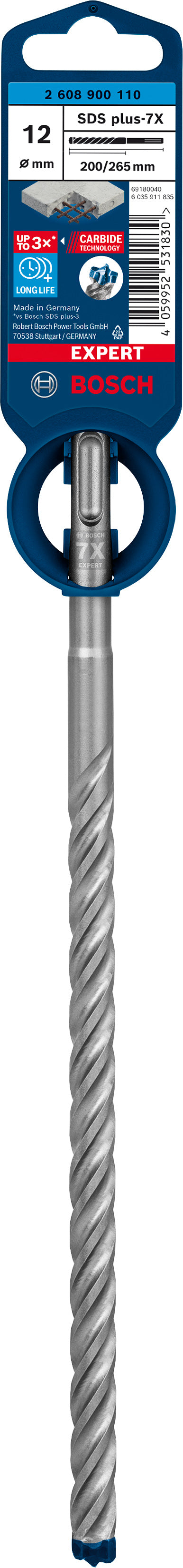 Broca para taladro percutor Bosch SDSplus 7X 1 ud. 12 x 265