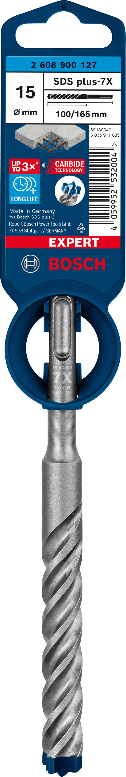 Broca de martelo Bosch SDSplus 7X 1PC 15X165