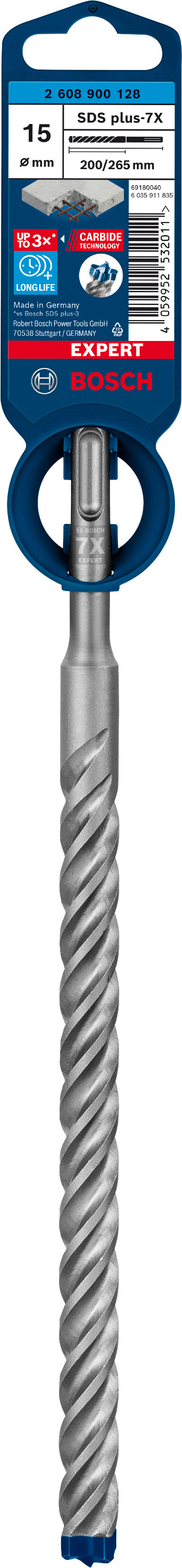 Bosch SDSplus hammer drill bit 7X 1PC 15X265