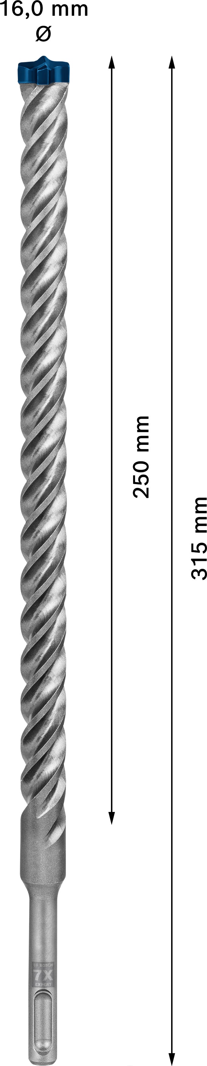 Broca para taladro percutor Bosch SDSplus 7X 1 ud. 16 x 315
