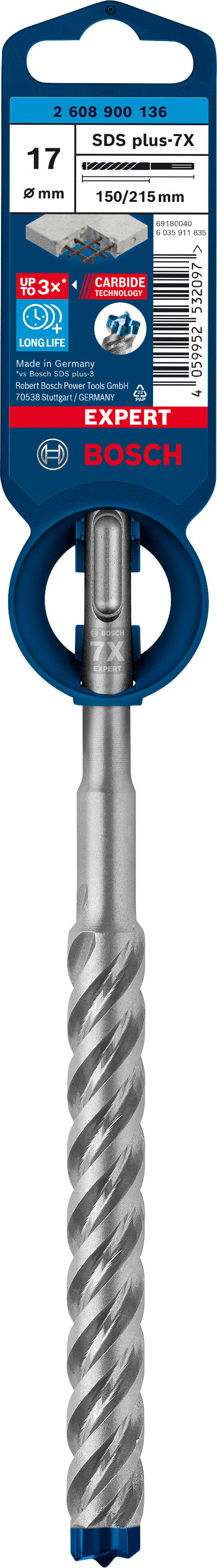 Bosch SDSplus hammer drill bit 7X 1PC 17X215