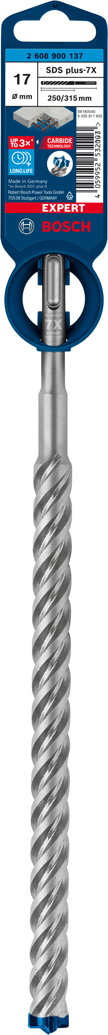 Broca de martelo Bosch SDSplus 7X 1PC 17X315
