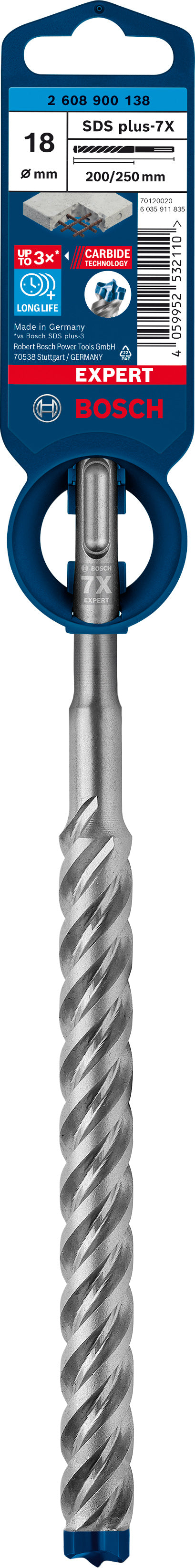 Broca de martelo Bosch SDSplus SDS plus-7X 1 unid.