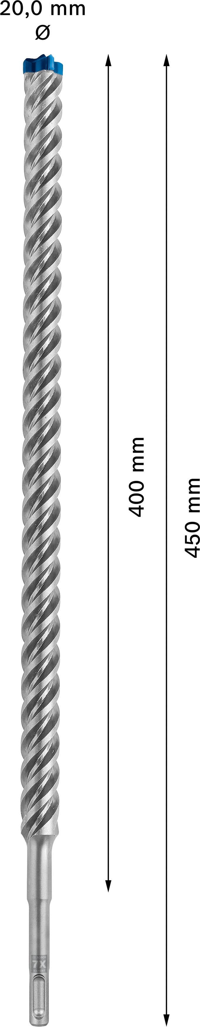 Broca para taladro percutor Bosch SDSplus 7X 1 ud. 20 x 450