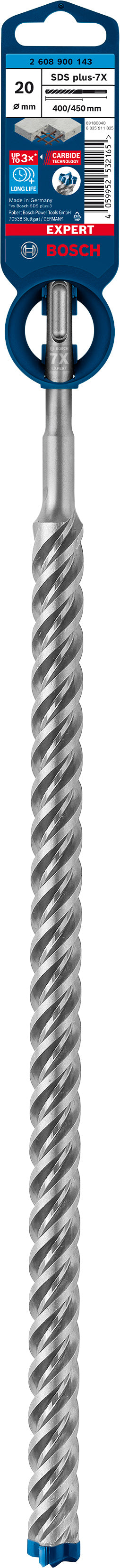 Broca para taladro percutor Bosch SDSplus 7X 1 ud. 20 x 450