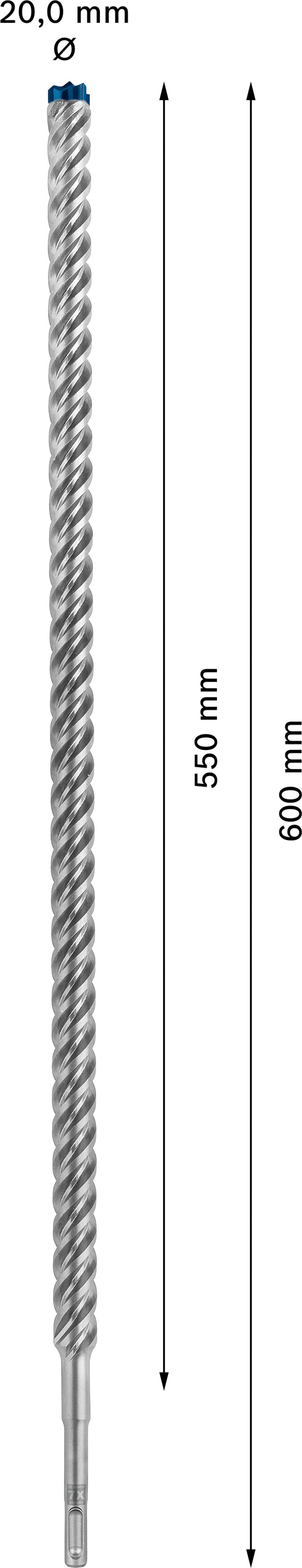 Broca para taladro percutor Bosch SDSplus 7X 1 ud. 20 x 600
