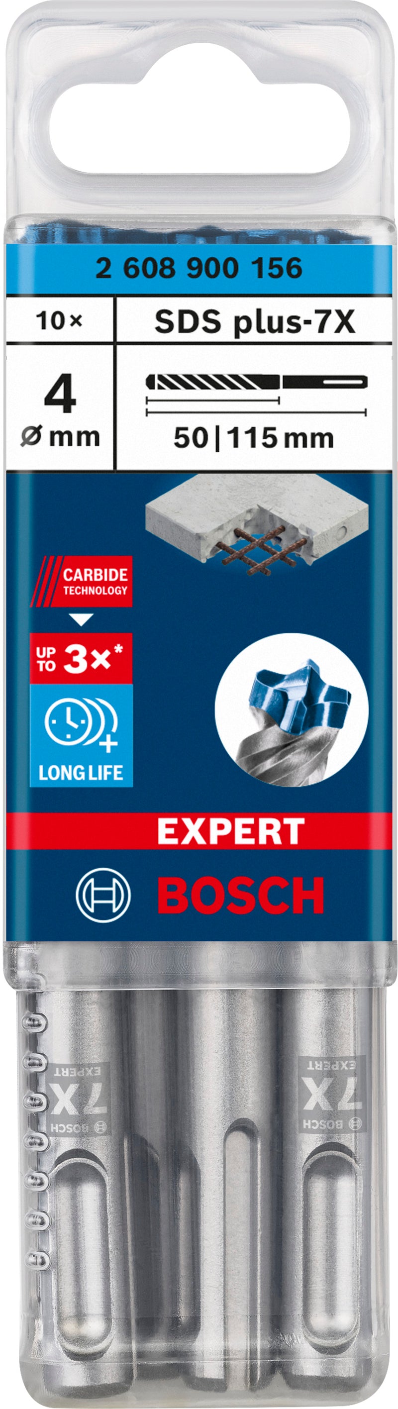 Bosch SDSplus hammer drill bit 7X 10PCS 4X115