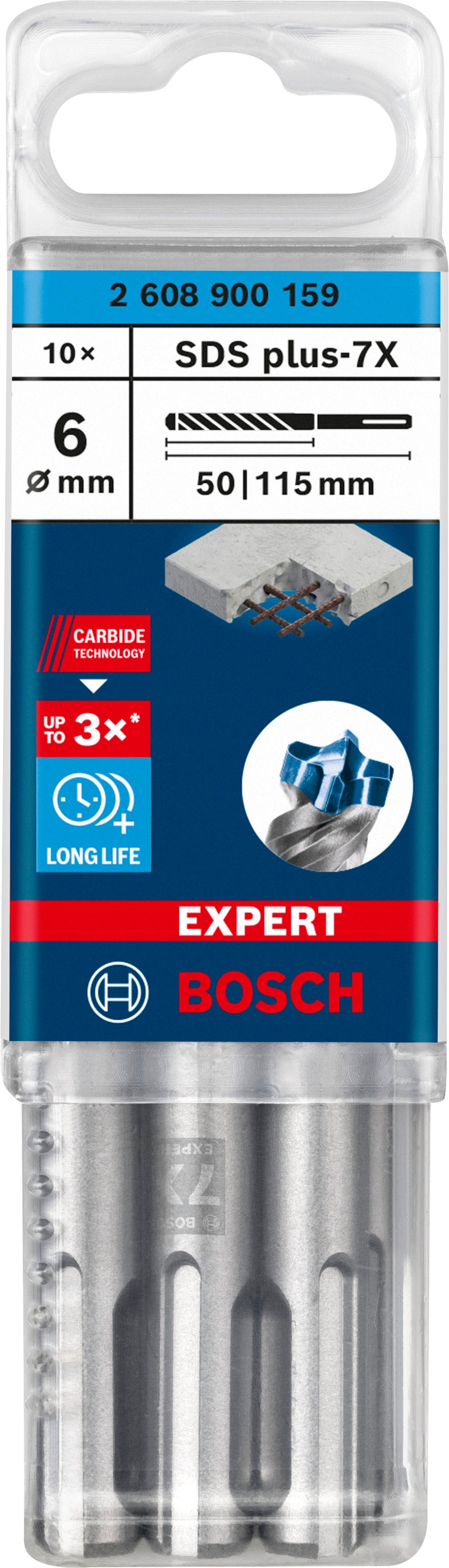 Bosch SDSplus hammer drill bit 7X 10PCS 6X115