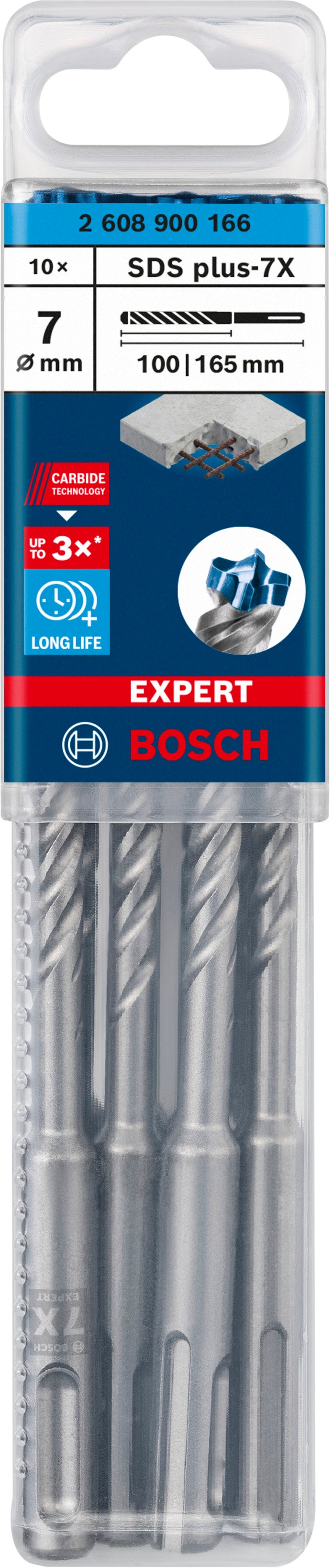 Bosch SDSplus hammer drill bit 7X 10PCS 7X165