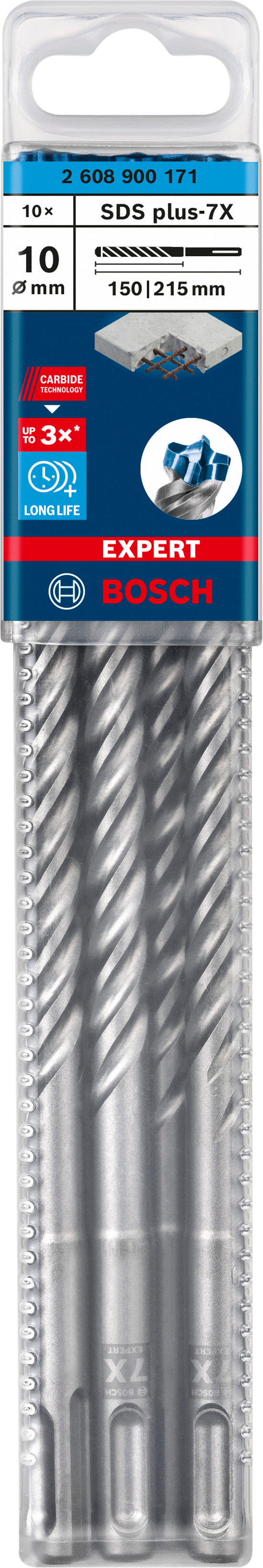 Broca para taladro percutor Bosch SDSplus 7X 10PCS 10X215