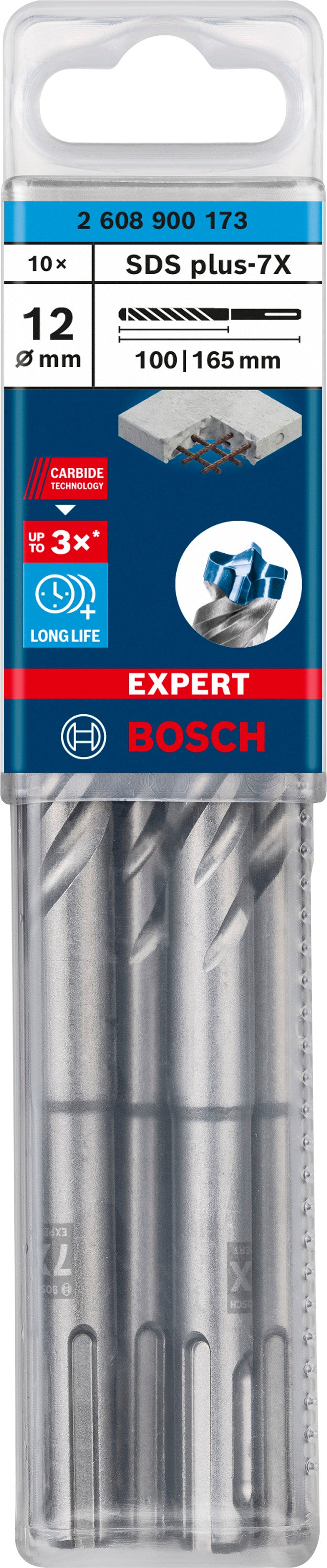 Bosch SDSplus hammer drill bit 7X 10PCS 12X165