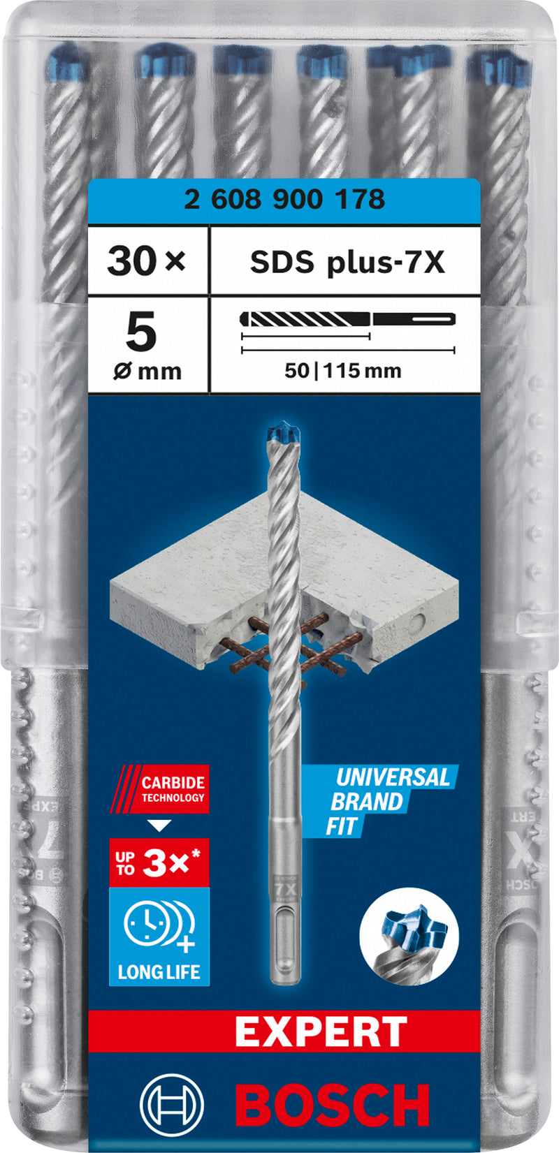 Bosch SDSplus hammer drill bit 7X 30PCS 5X115