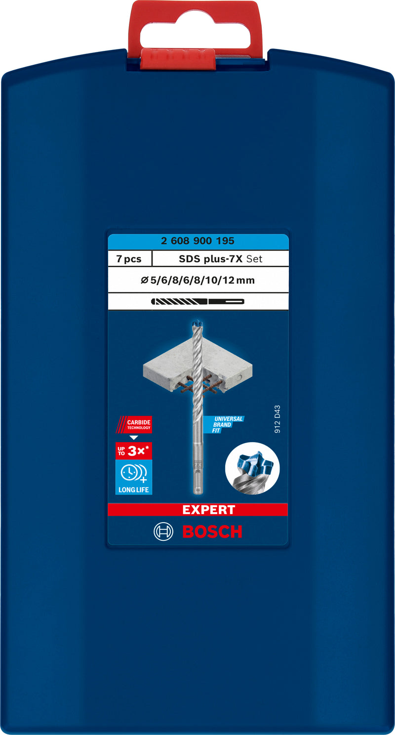 Conjunto de brocas para martelo Bosch SDSplus 7X 7 peças