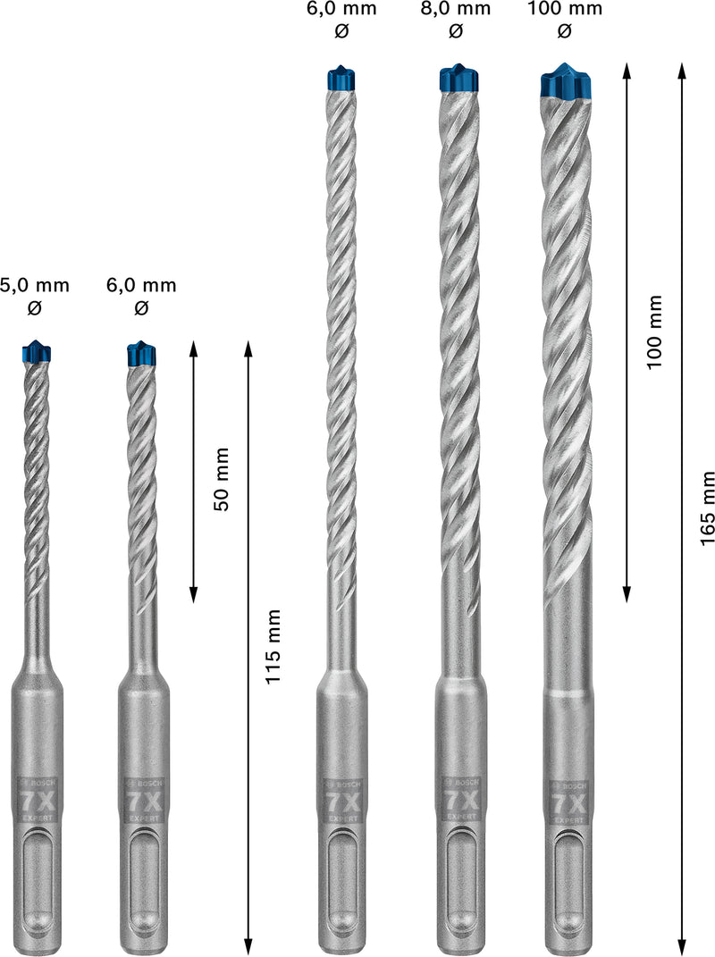Bosch SDSplus hammer drill bit 7X 5PCS SET