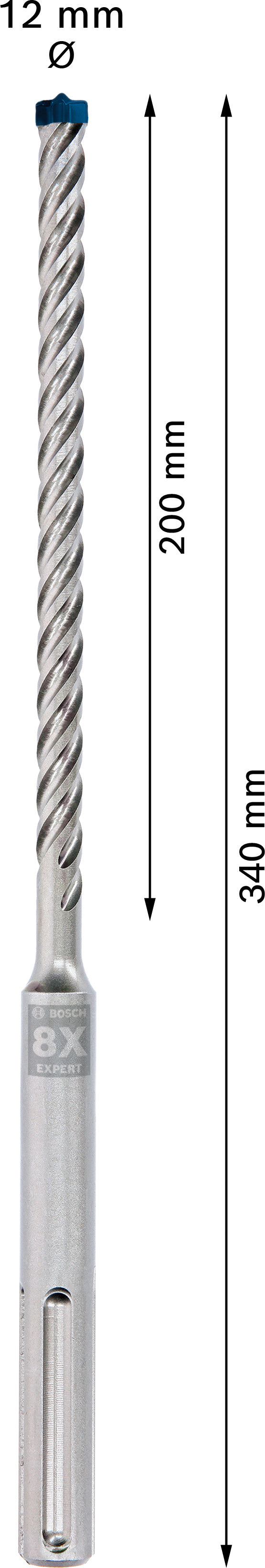 Bosch SDSmax hammer drill bit MAX-8X 12x200/34