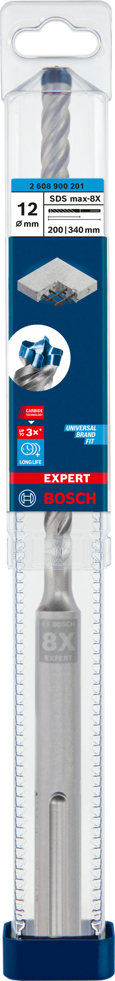 Bosch SDSmax hammer drill bit MAX-8X 12x200/34