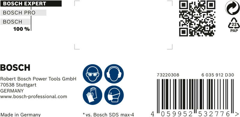Bosch SDSmax hammer drill bit MAX-8X 12x600/74