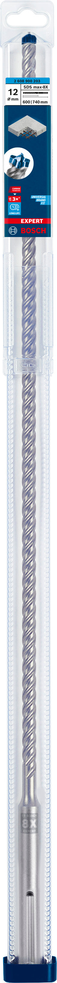 Bosch SDSmax hammer drill bit MAX-8X 12x600/74