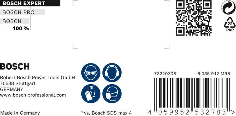 Bosch SDSmax hammer drill bit MAX-8X 12x800/94