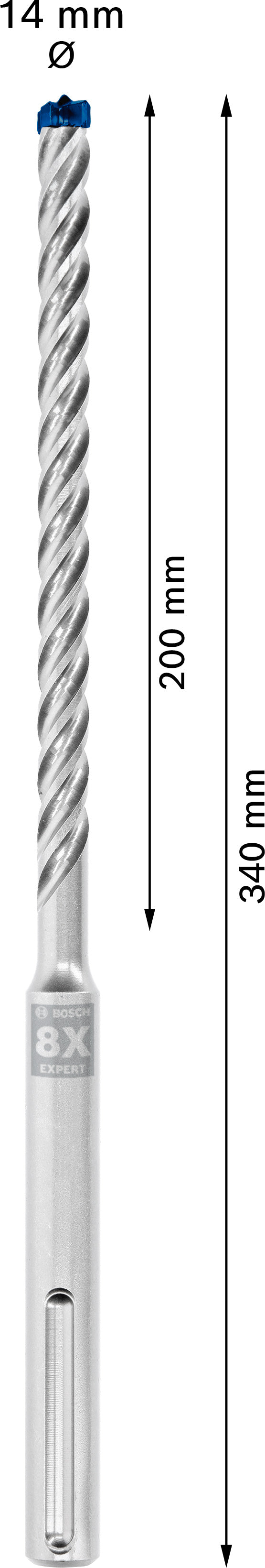 Bosch SDSmax hammer drill bit MAX-8X 14x200/34