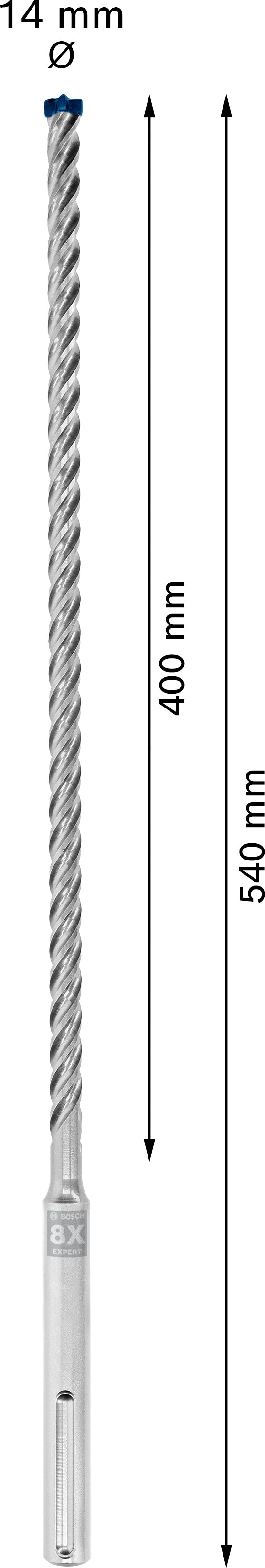 Bosch SDSmax hammer drill bit MAX-8X 14x400/54