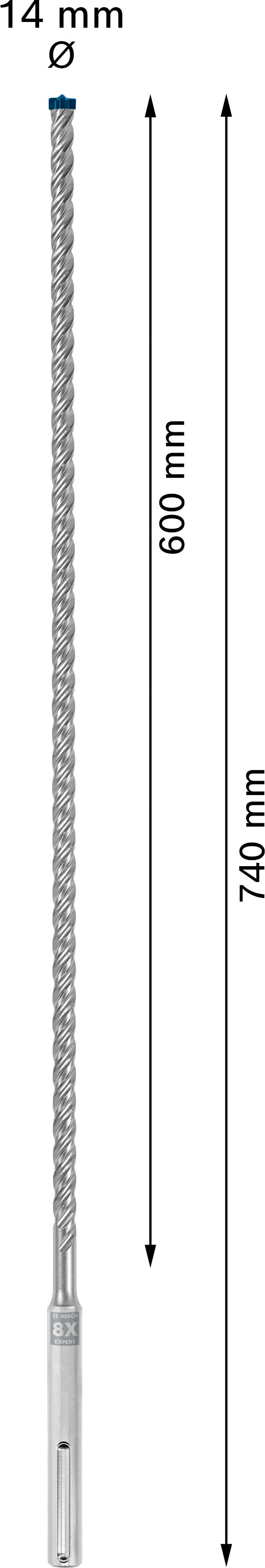 Bosch SDSmax hammer drill bit MAX-8X 14x600/74