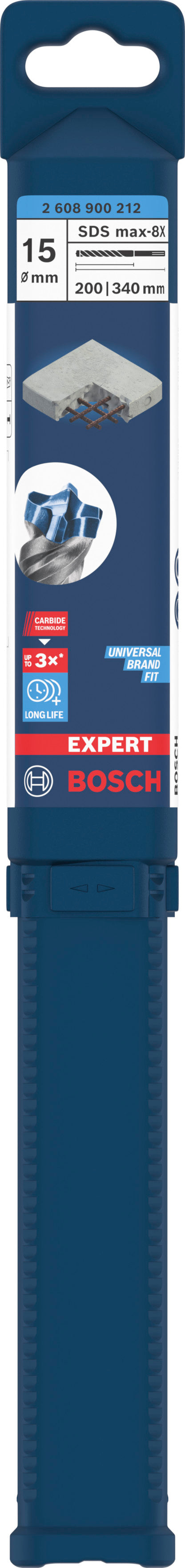 Broca Bosch Accessories (Broca para martelo EXPERT SDS max-8X de 15 x 200 x 340 mm)