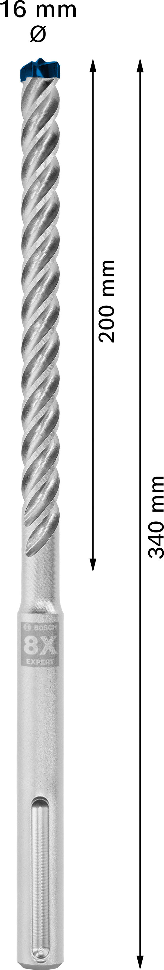 Bosch SDSmax hammer drill bit MAX-8X 16x200/34