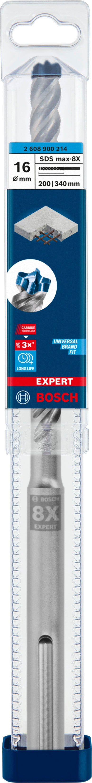 Bosch SDSmax hammer drill bit MAX-8X 16x200/34