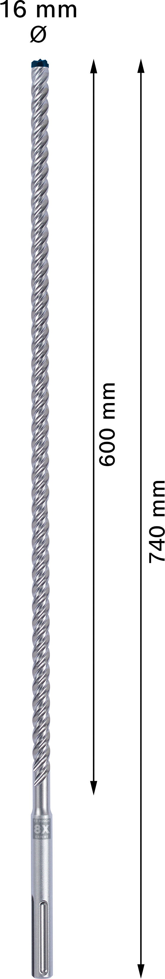 Bosch SDSmax hammer drill bit MAX-8X 16x600/74