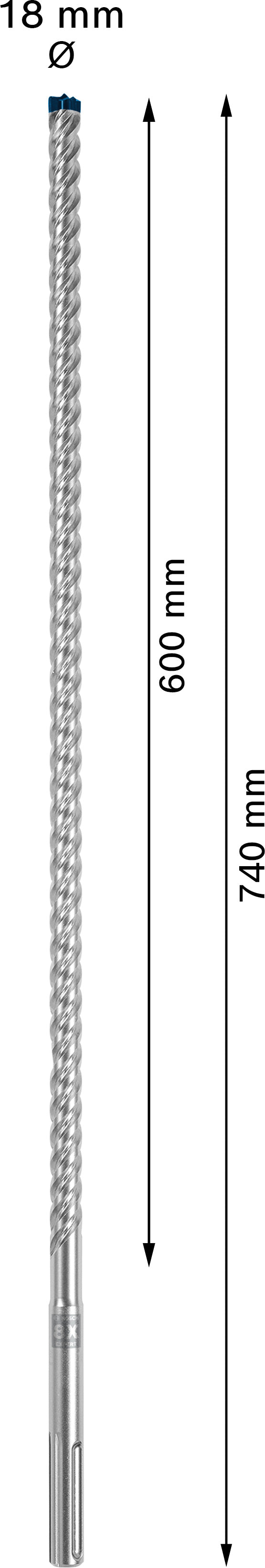 Bosch SDSmax hammer drill bit MAX-8X 18x600/74